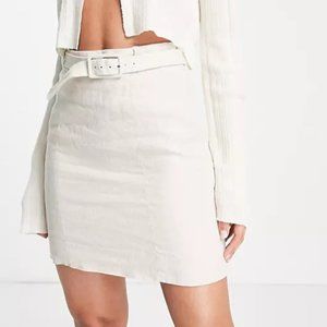 & Other Stories Women's Natural Belted Linen Mini Skirt – Beige; BNWOT